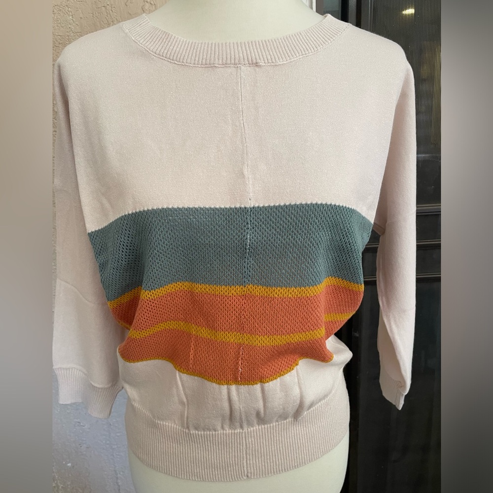 Netting Stripe Sweater